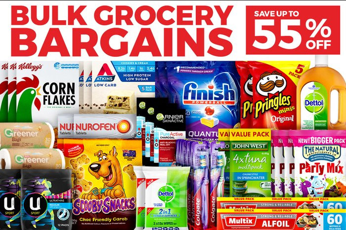 Bulk Grocery Bargains up to 55% off