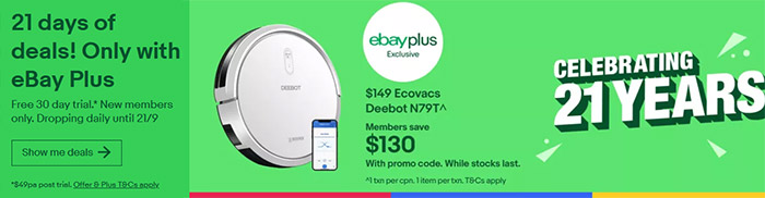 21 days of deals! Only with eBay Plus